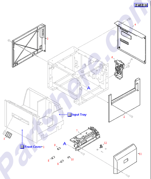 HP parts picture diagram for RB2-5342-000CN, RG5-2164-030CN, RG5-2170-000CN, RF5-1632-000CN, RB1-7832-020CN, RB1-7833-020CN, RB1-7834-000CN